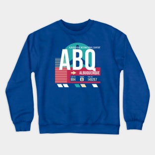 Albuquerque (ABQ) Airport Code Baggage Tag E Crewneck Sweatshirt